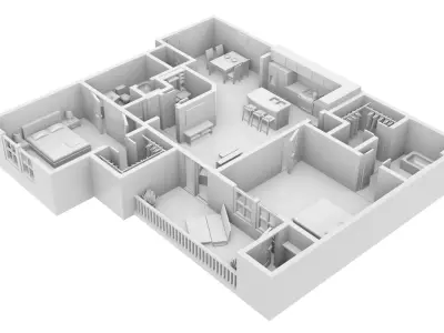House Two Bedrooms 3D Print 3D print model