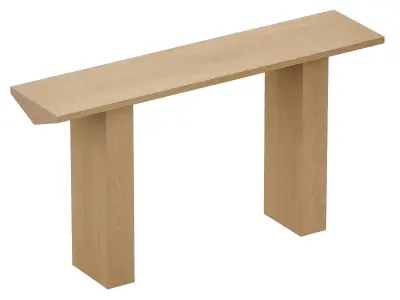 Van Natural Wood Console Table Crate and Barrel 3D model