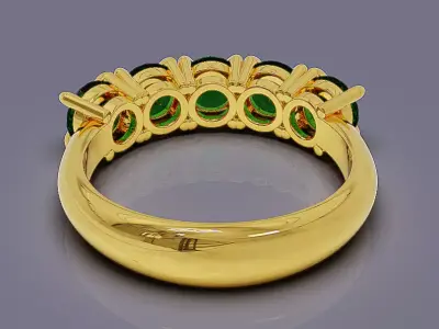 Round cut five stone ring 3D print model