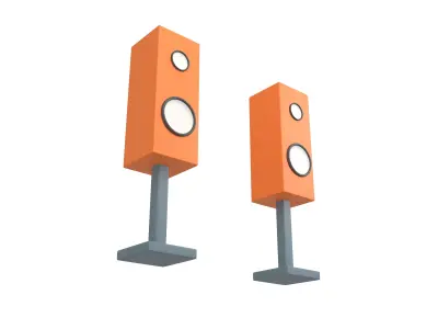 Cartoon Speaker v1 001 Low-poly 3D model