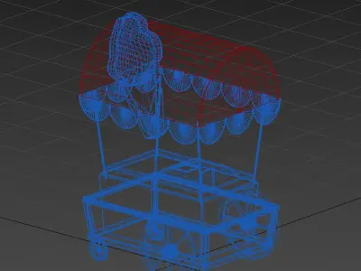 Ice Cream Cart  Low-poly 3D model