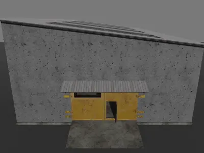 Big Industrial Warehouse Low-poly 3D model