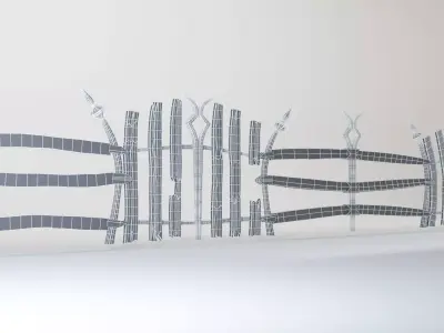 Medieval-Stylized-Modular-Fence-Pack Low-poly 3D model