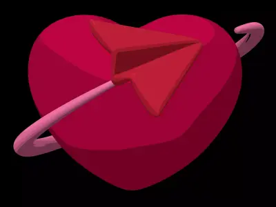 c4d love cartoon love max blender Low-poly 3D model
