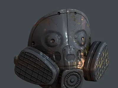 Gas mask helmet 3d model scifi Low-poly Low-poly Low-poly 3D model