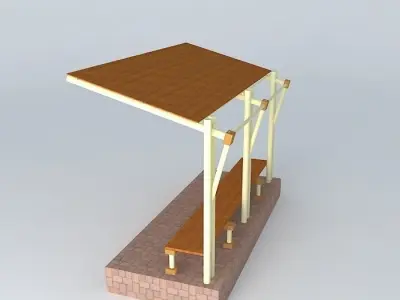 Bus shelter 3D model