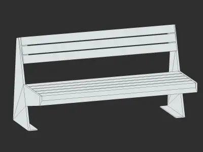 Bench 06 Low Poly PBR Realistic Low-poly 3D model