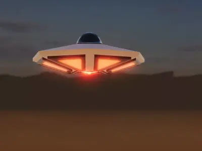 Sci-Fi Alien Flying Saucer UFO Spacecraft Low-poly 3D model