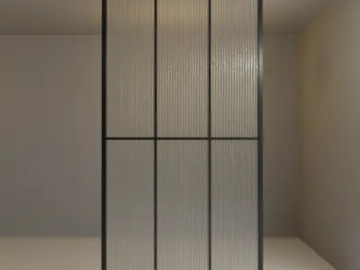 Glass partition door 455 Low-poly 3D model