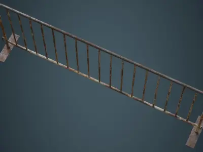 Crowd Barrier 3B Low-poly 3D model