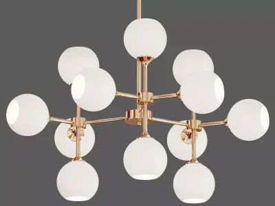 Niklas 8 light Pendant Light in Antique Brass 3D model