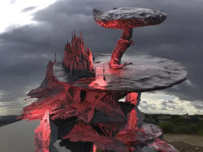 Sci-Fi Dark Alice Themed Mushroom Town 3  3D model