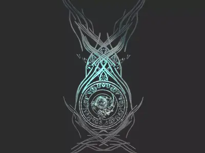 Fantasy magic wave logo 3D model