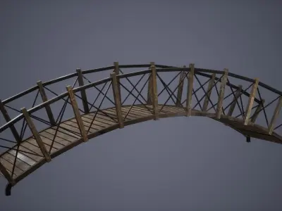 Forest Bridge Low Poly Game Ready  Low-poly 3D model