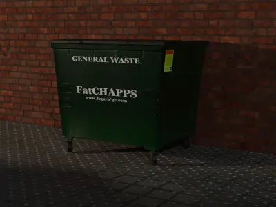 Low Poly and High Poly Industrial Wheelie bins 3D model