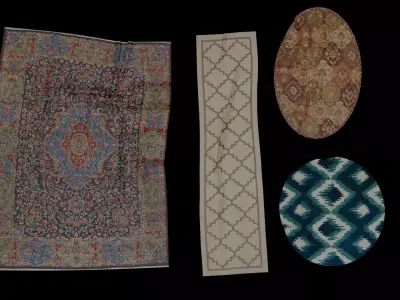Rug Collection Low-poly 3D model