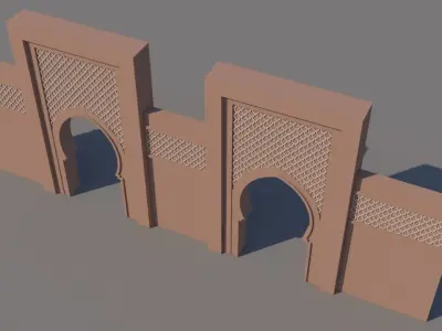 Traditional Moroccan Door Marrakech 3D model