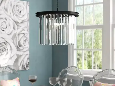 Yazmin Light Crystal Drum Chandelier 3D model
