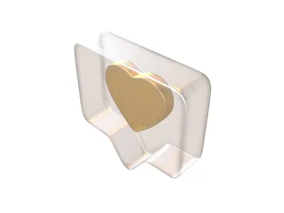 Socail Media Heart Bubble v1 003 Low-poly 3D model