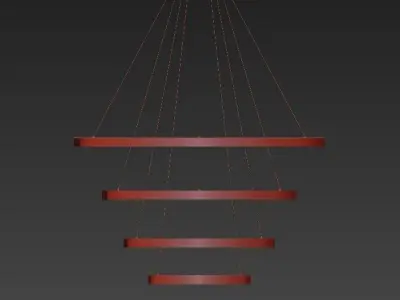 Matt Brass Gragston 4 Light LED Geometric Pendant 3D model
