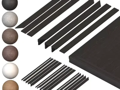 Decking board with corners 3D model