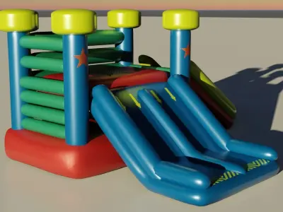 Inflatable 3D model slide for kids Low-poly 3D model