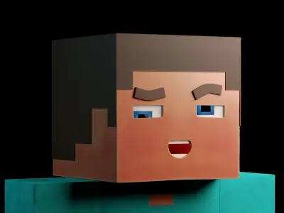 Minecraft Steve Low-poly 3D model
