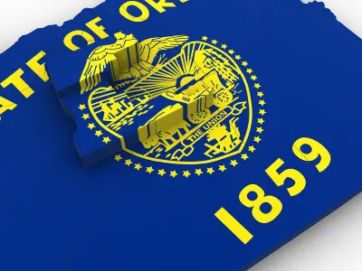 Oregon Political Map 3D model