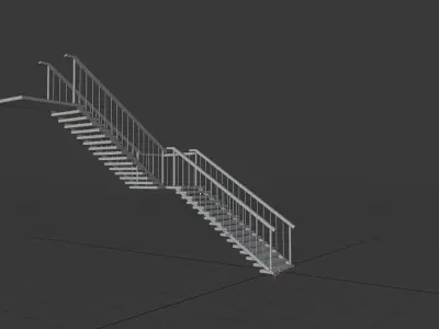 FireEscape Metal Stairway Buildings  Low-poly 3D model