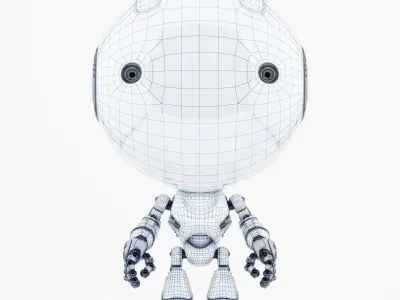 Toddler 3D model robot with eyes 3D model