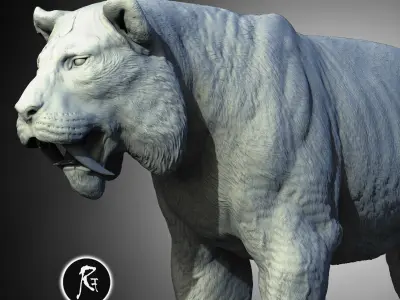 Dravaku The Elder Smilodon  Sage of the Ice and Flame 3D print model