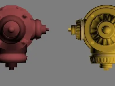 Fire Hydrant hight-low poly 3D model