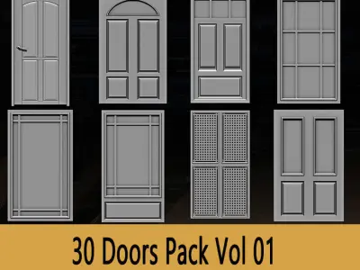30 Doors Pack Vol 01 Low-poly 3D model