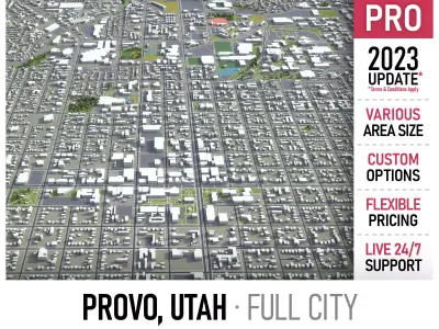 Provo - Utah  Low-poly 3D model