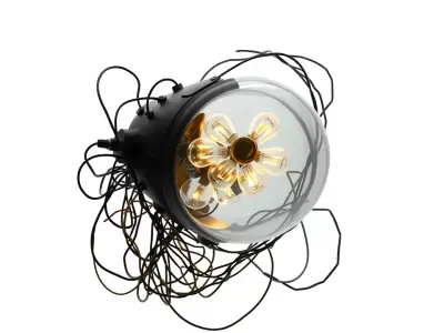 Vintage Industrial Hanging Light Model Pack Low-poly 3D model