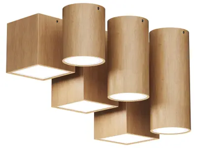 Wooden cube LED Low-poly 3D model