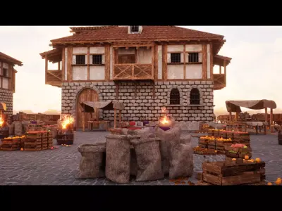 Medieval Town and Market Modular Environment Pack
