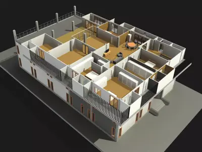 Home office in REVIT 3D model
