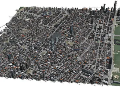 Virtual Greenwich village NYC  Low-poly 3D model