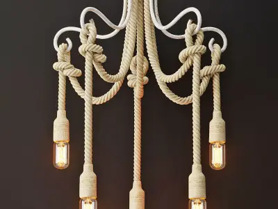 Chandelier Loft Rope Light White 5 3D model