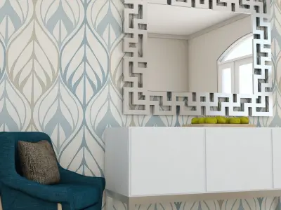 Living Room Metal Mirror Table Labyrinth Set  3D model