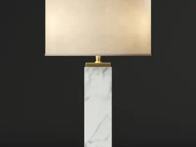 RH SQUARE COLUMN MARBLE TABLE LAMP 3D model