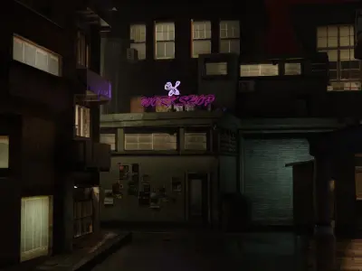 Dark city 2 Low-poly 3D model