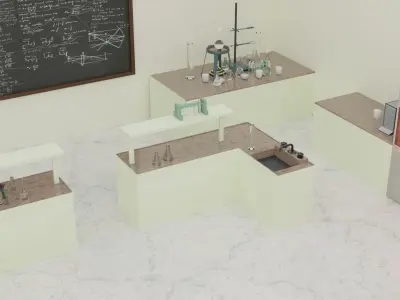 Laboratory floor plan of room 3D model