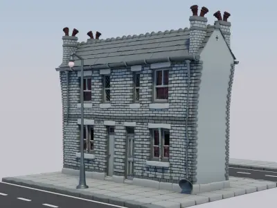 Yorkshire Tenement Cartoon  Style 3D model