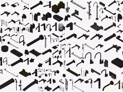 Luxury Plumbing Bathroom Fixtures Collection 3D Model Pack