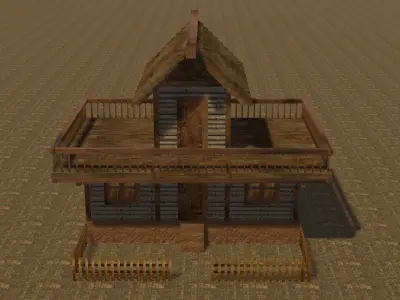 Medieval house eight 15 Low-poly 3D model