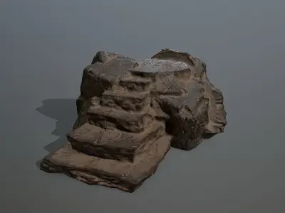 Altar Set rock Low-poly 3D model get