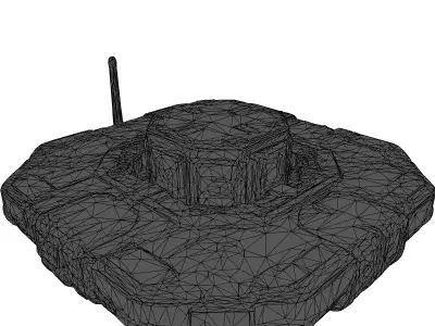 SciFi Hexagonal Landing Platform Low-poly 3D model
