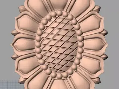 Furniture decoration round flower 3D STL model for CNC E887 3D model